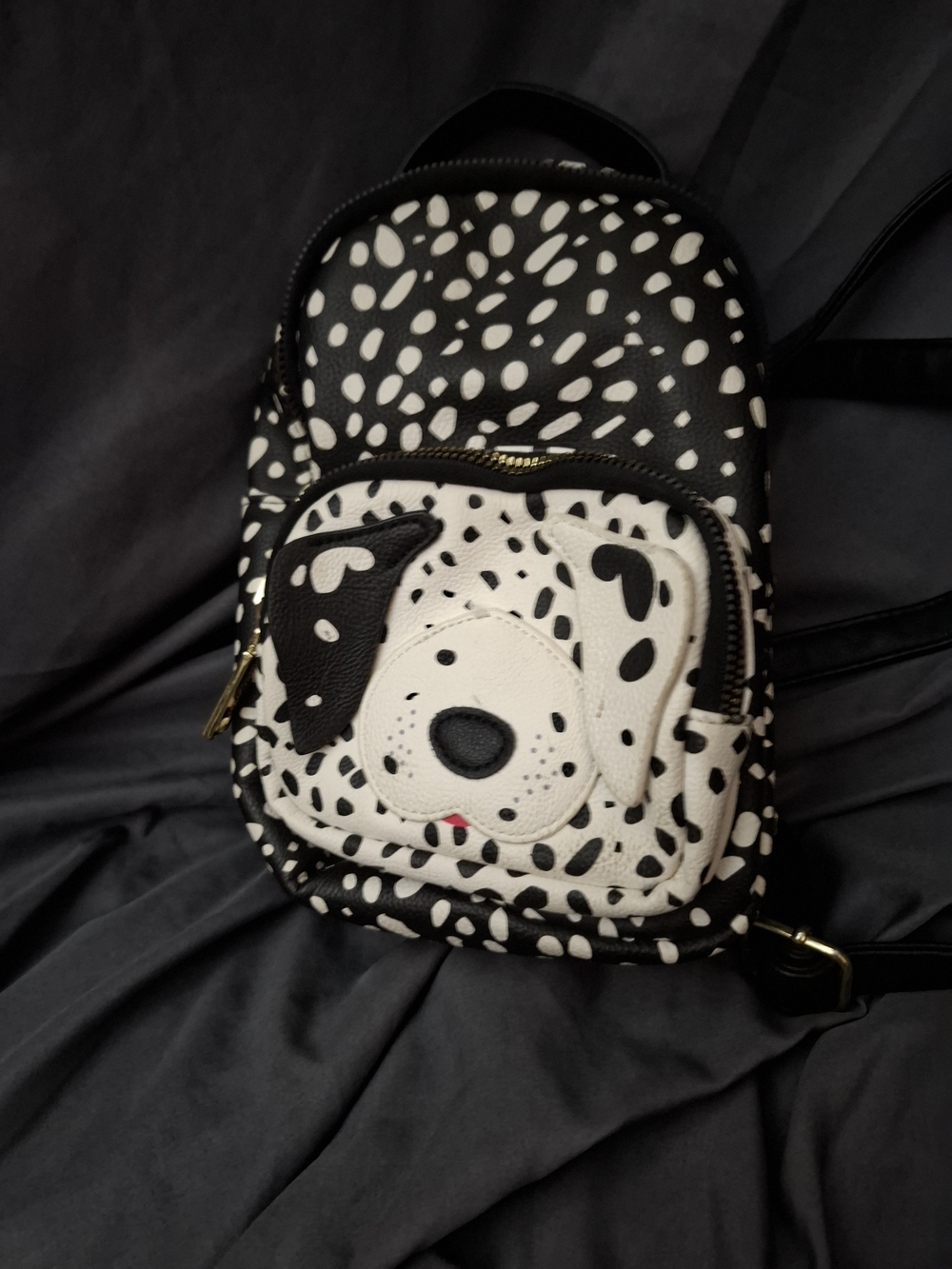 Betsy Johnson Black & White Dalmatian Dog Print Pet Backpack Bag